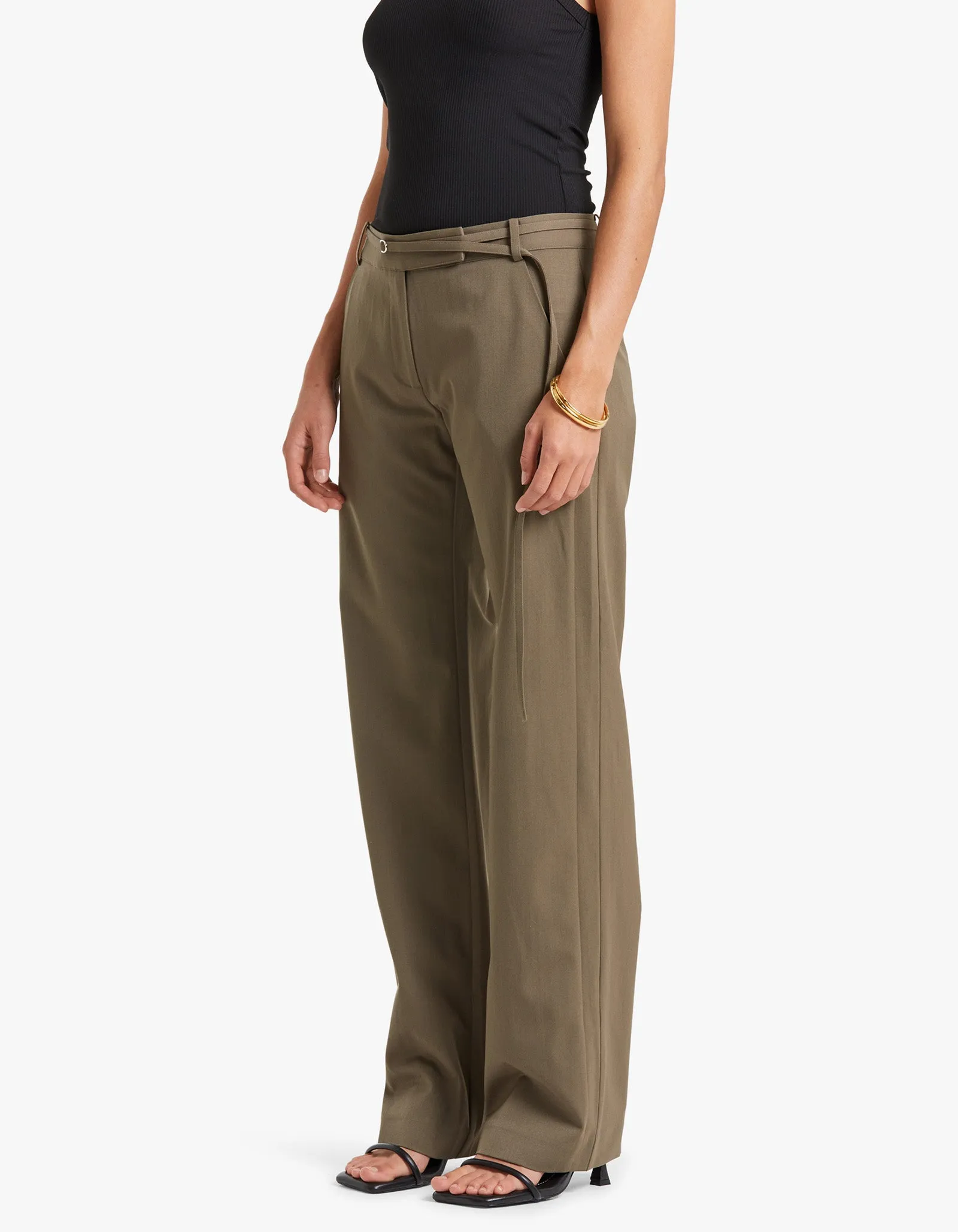 90s Panelled Pants - Olivine