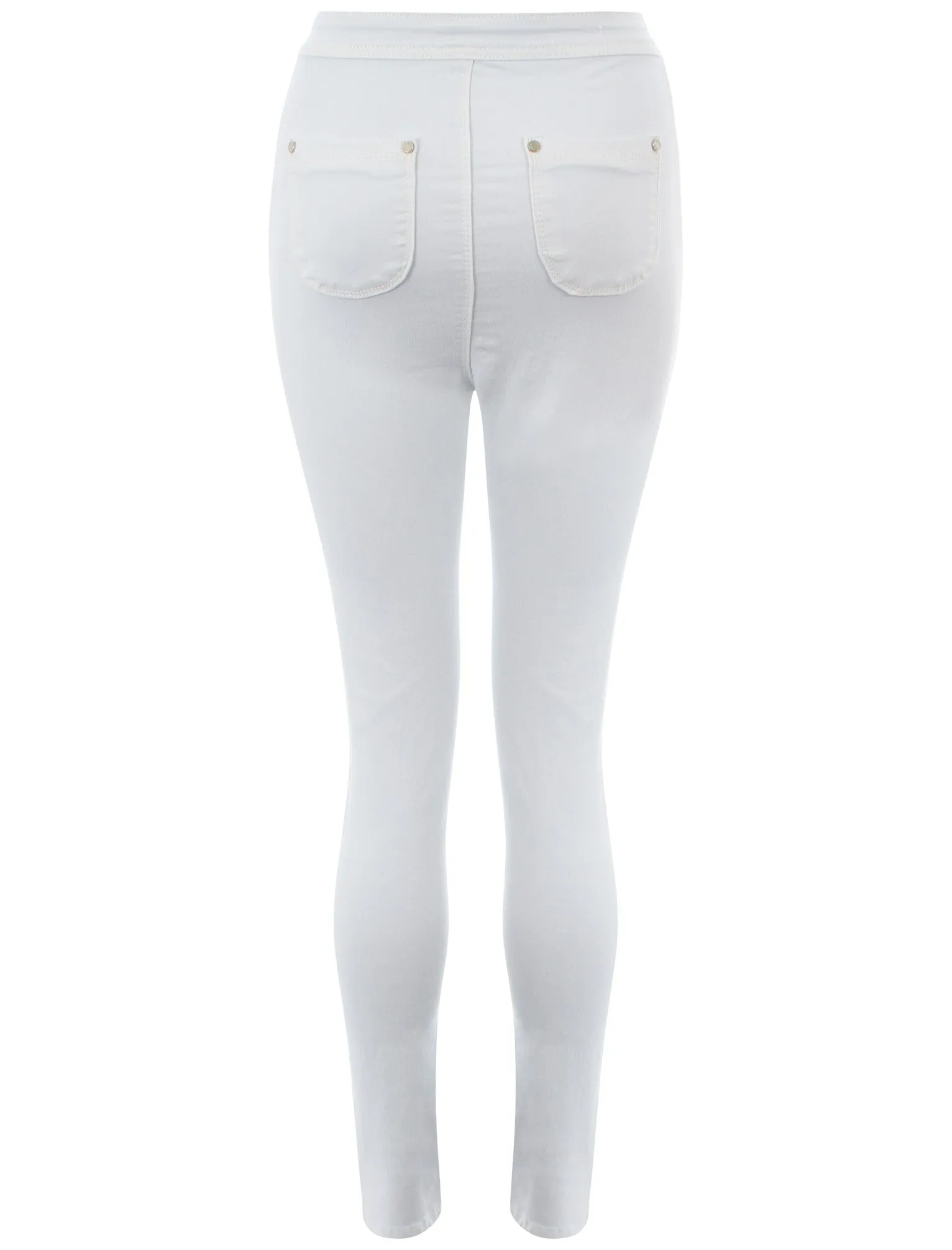 Agnes ripped knee high waisted skinny white jeans