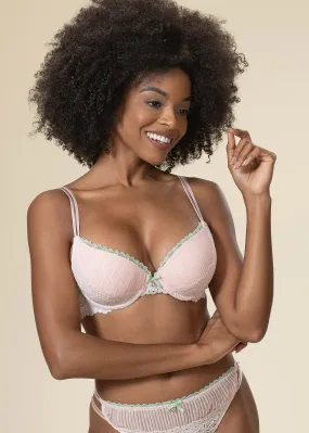 ANNIE Seductive Underwired Demi Pink Lace Bra