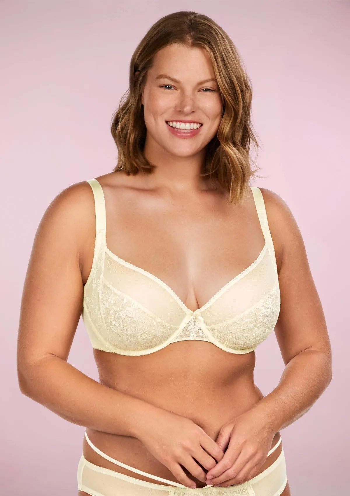 Azalea Champagne Lace Unlined Underwire Bra Set