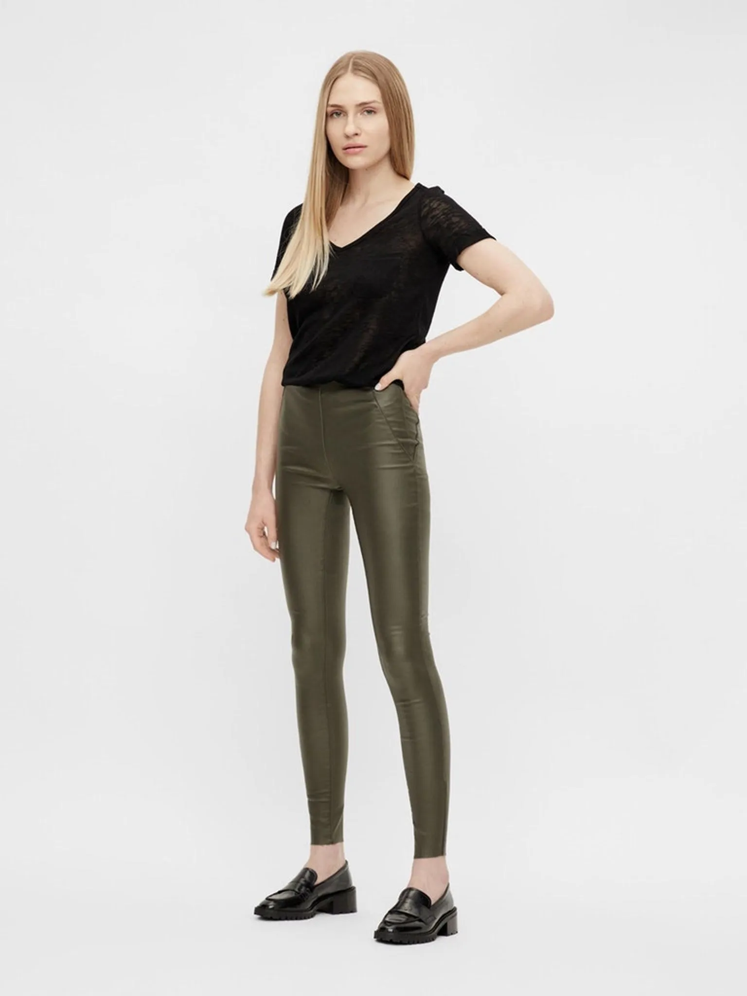 Belle Coated Leggings - Forest Night