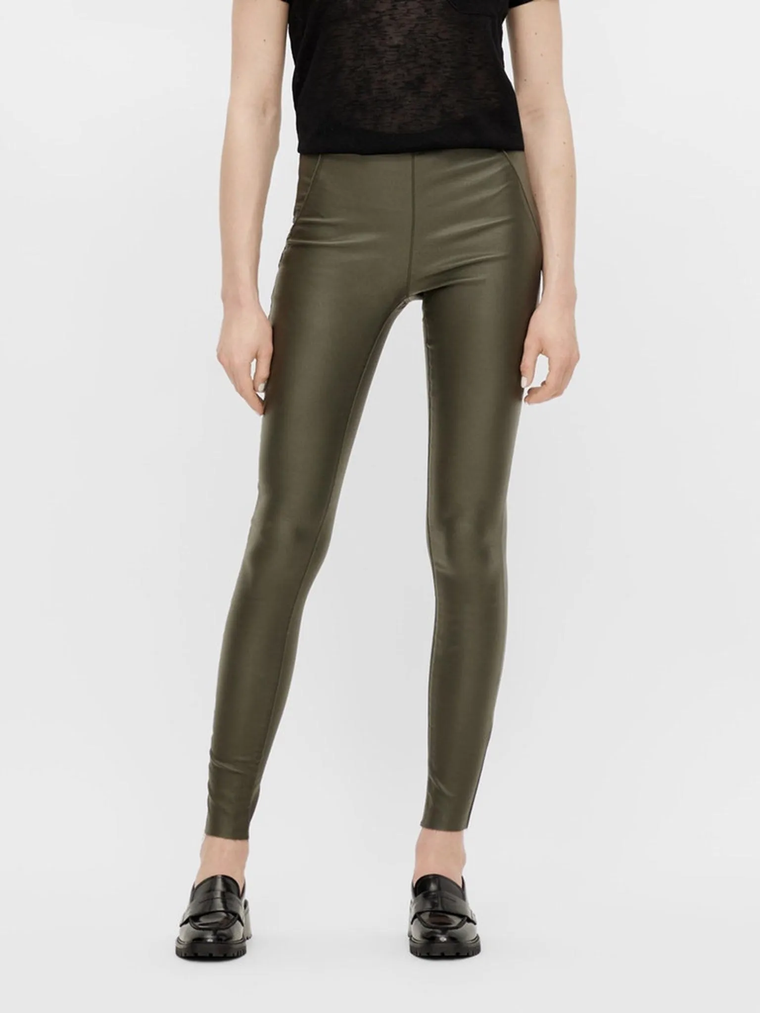 Belle Coated Leggings - Forest Night