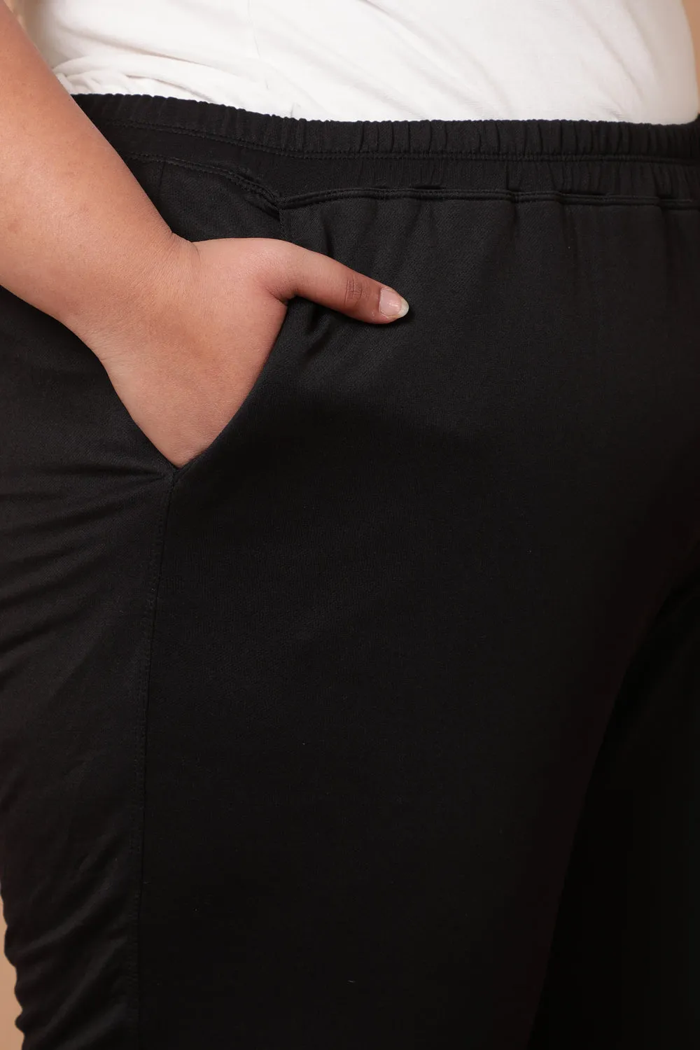 Black Bootcut Fleece Pants