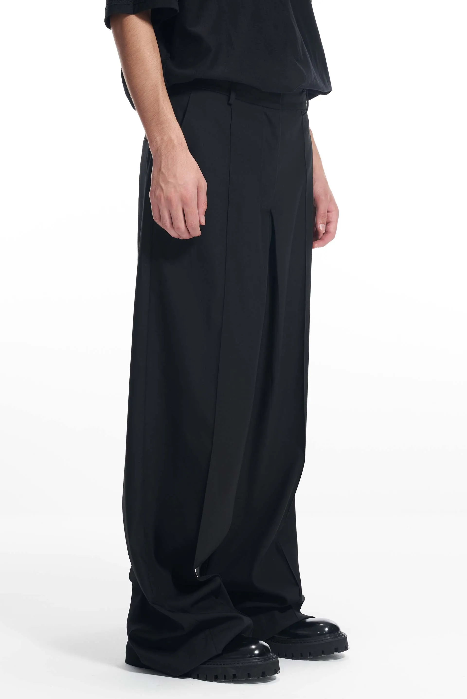 Black Draped Pants