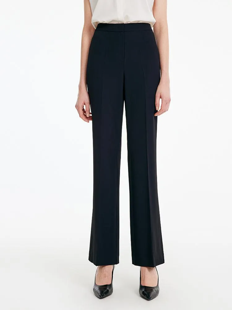 Black Micro-Flare Trousers