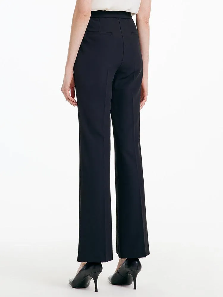 Black Micro-Flare Trousers