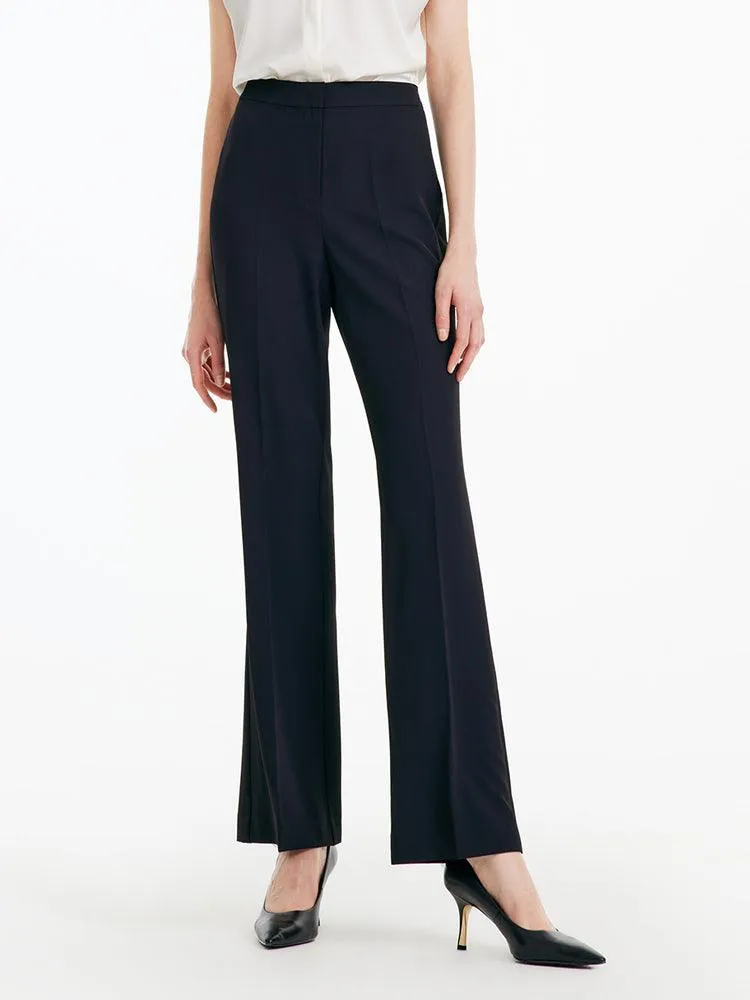 Black Micro-Flare Trousers