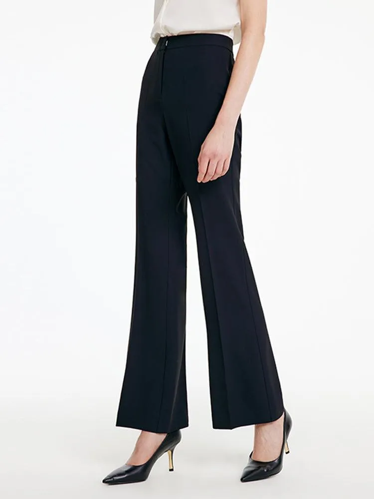 Black Micro-Flare Trousers