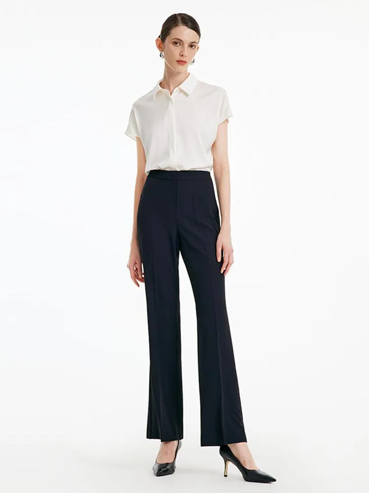 Black Micro-Flare Trousers