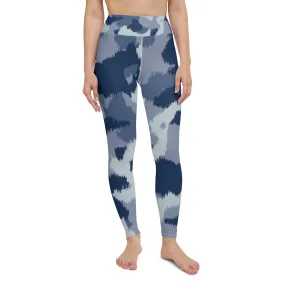 Blue Camouflaged Yoga Leggings