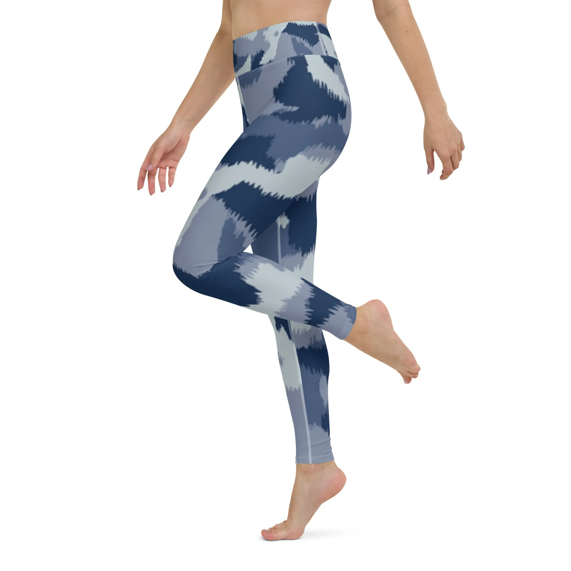 Blue Camouflaged Yoga Leggings