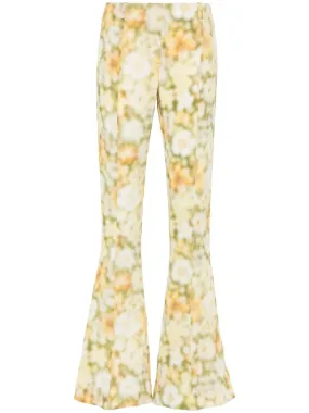 BLUR FLOWER CREPE TROUSERS