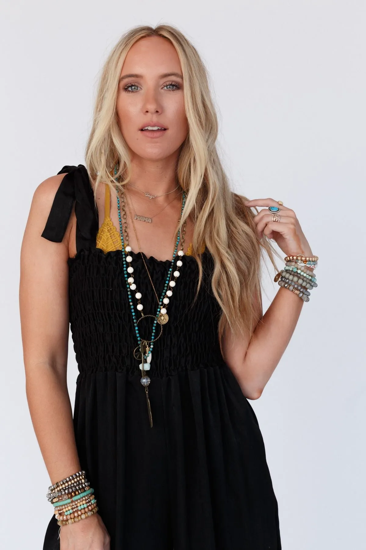 Cabo Smocked Satin Jumpsuit - Black