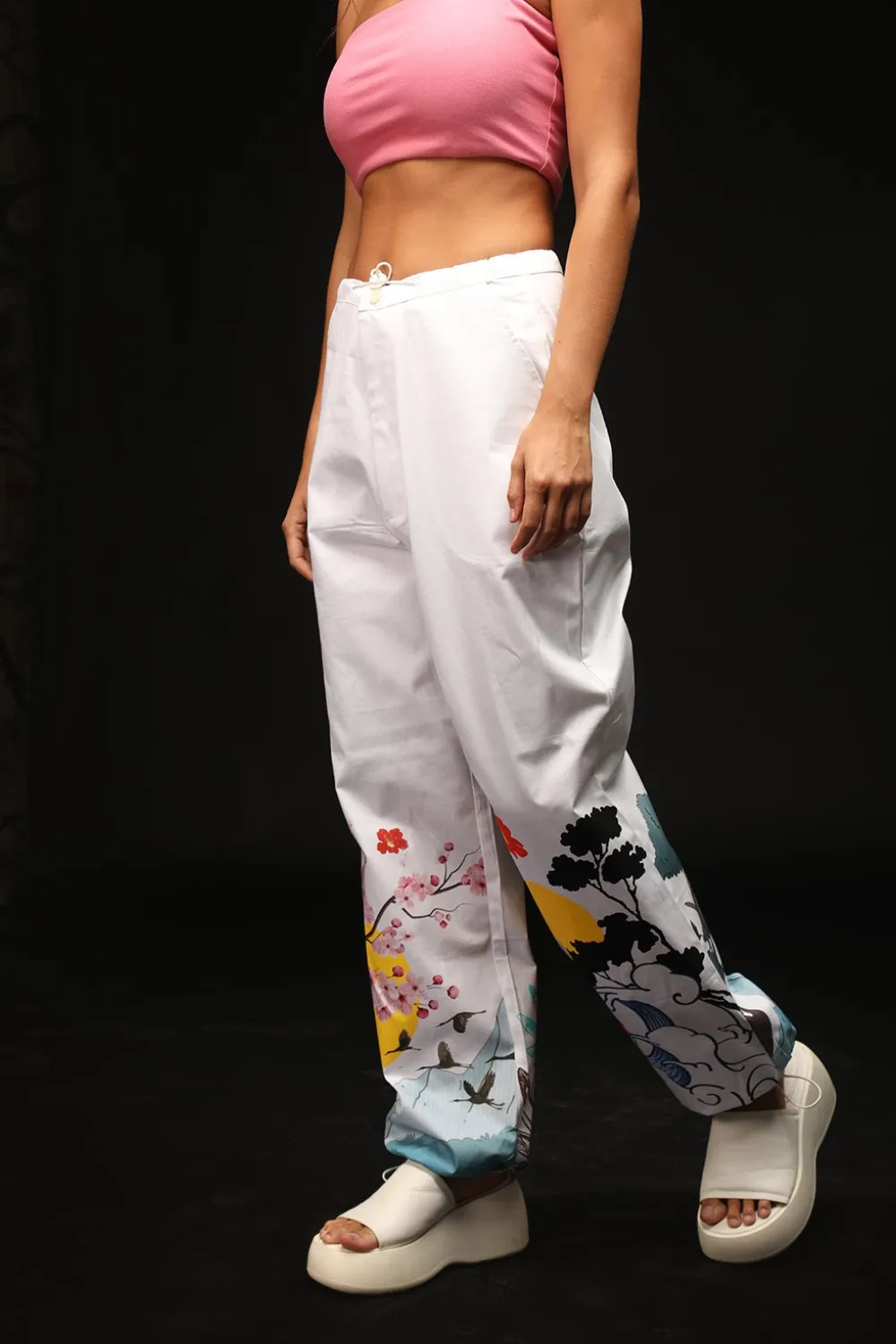 Cherry Blossom Parachute Pants