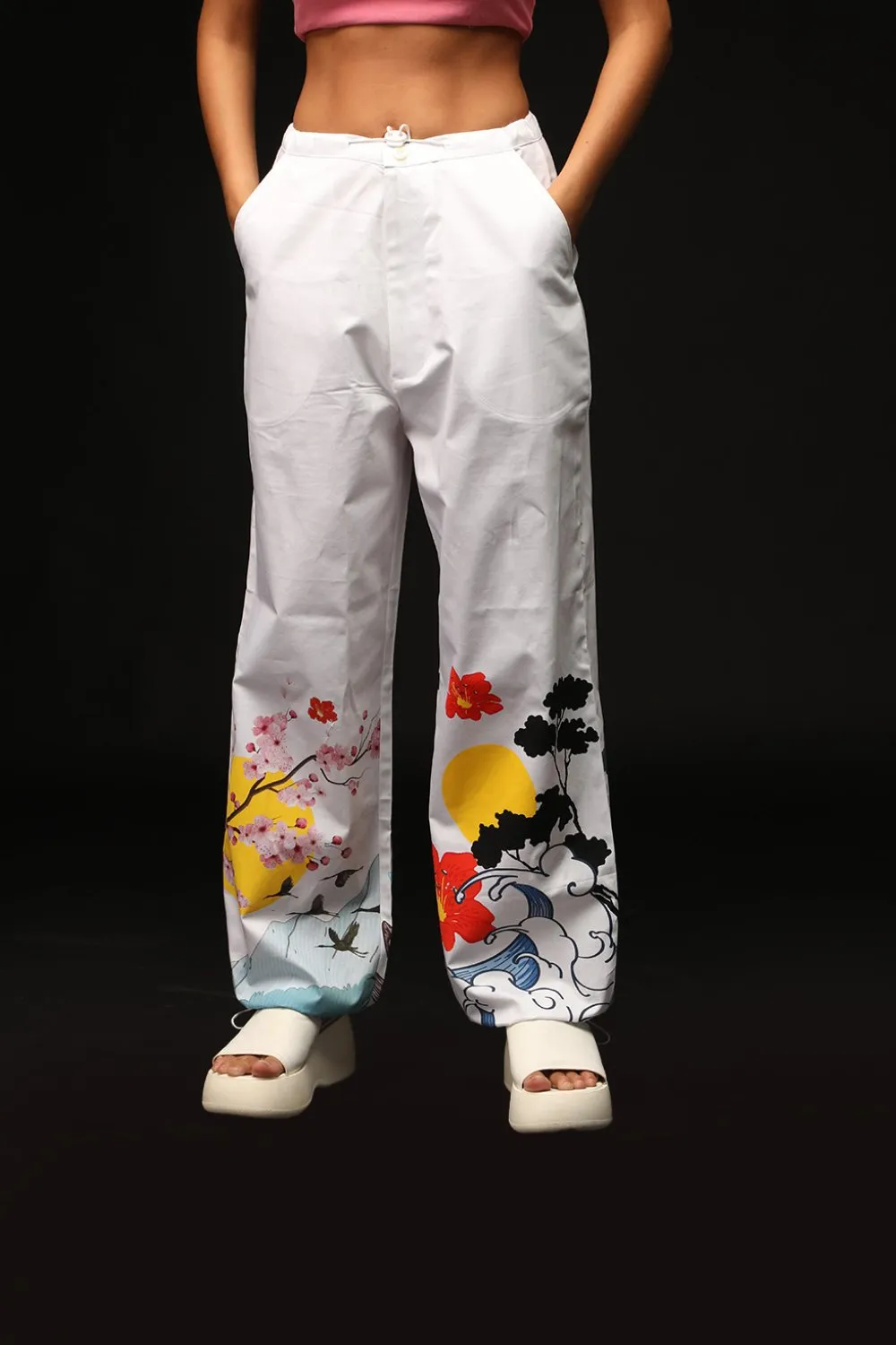 Cherry Blossom Parachute Pants