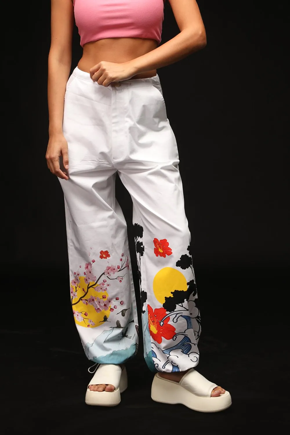 Cherry Blossom Parachute Pants