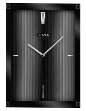 Citizen Gallery Black Rectangular Clock - Edge-to-Edge Glass