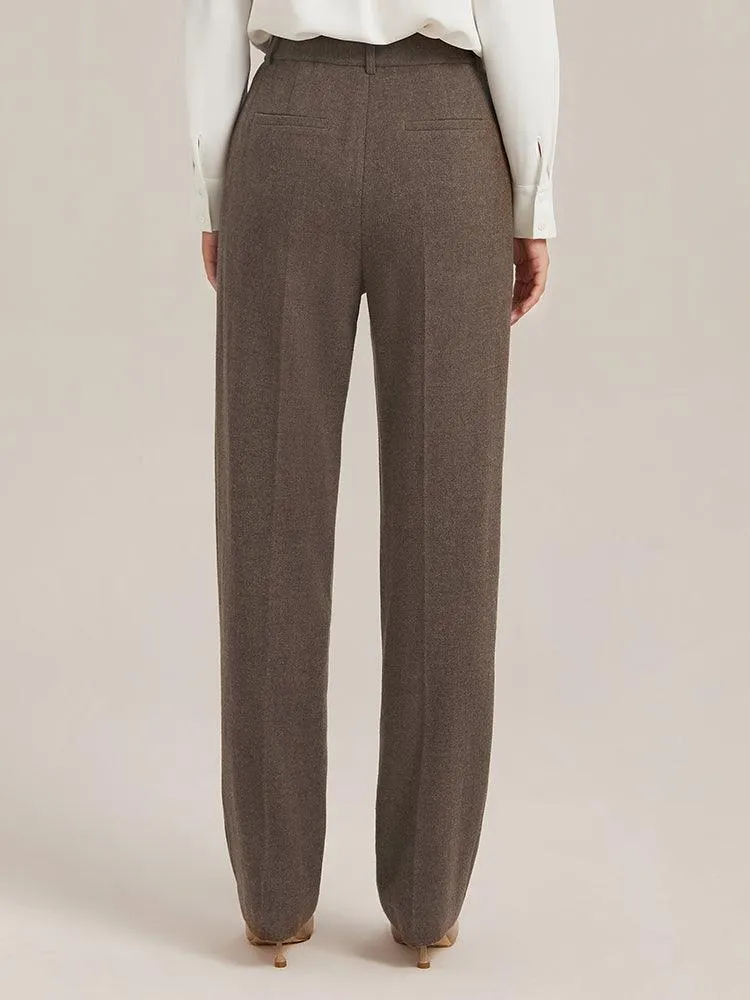 Coffee Brown Washable Wool Trousers