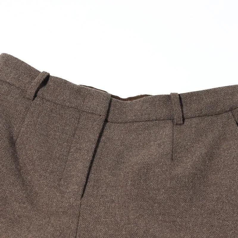 Coffee Brown Washable Wool Trousers