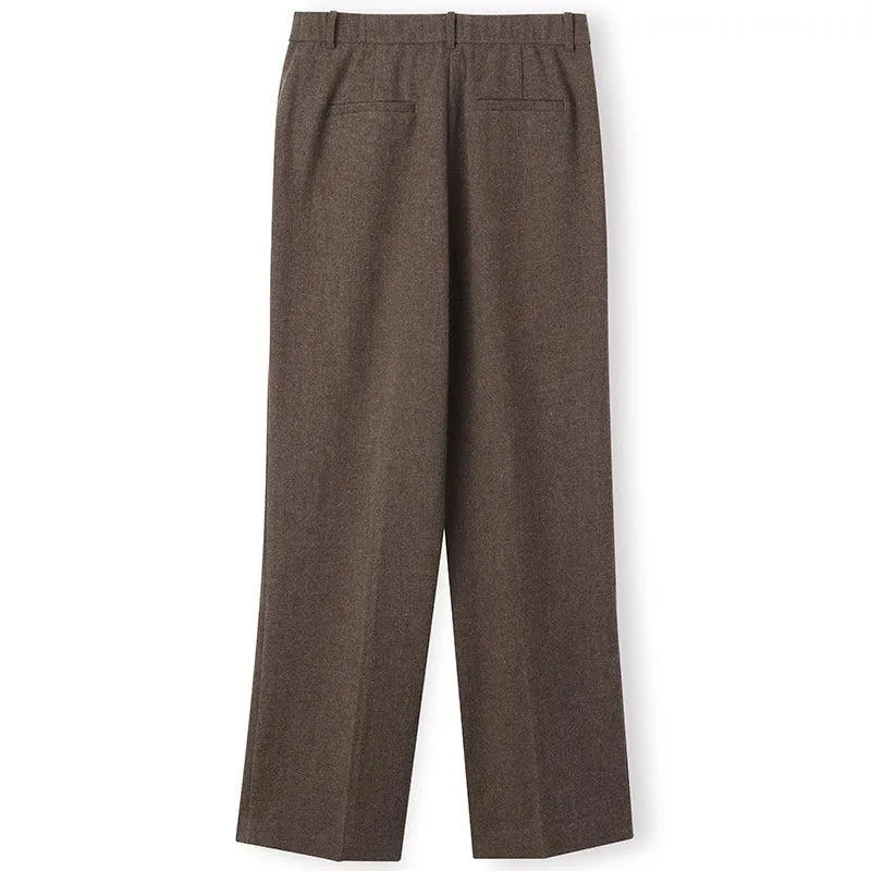 Coffee Brown Washable Wool Trousers