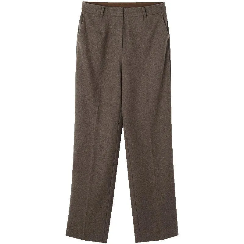 Coffee Brown Washable Wool Trousers