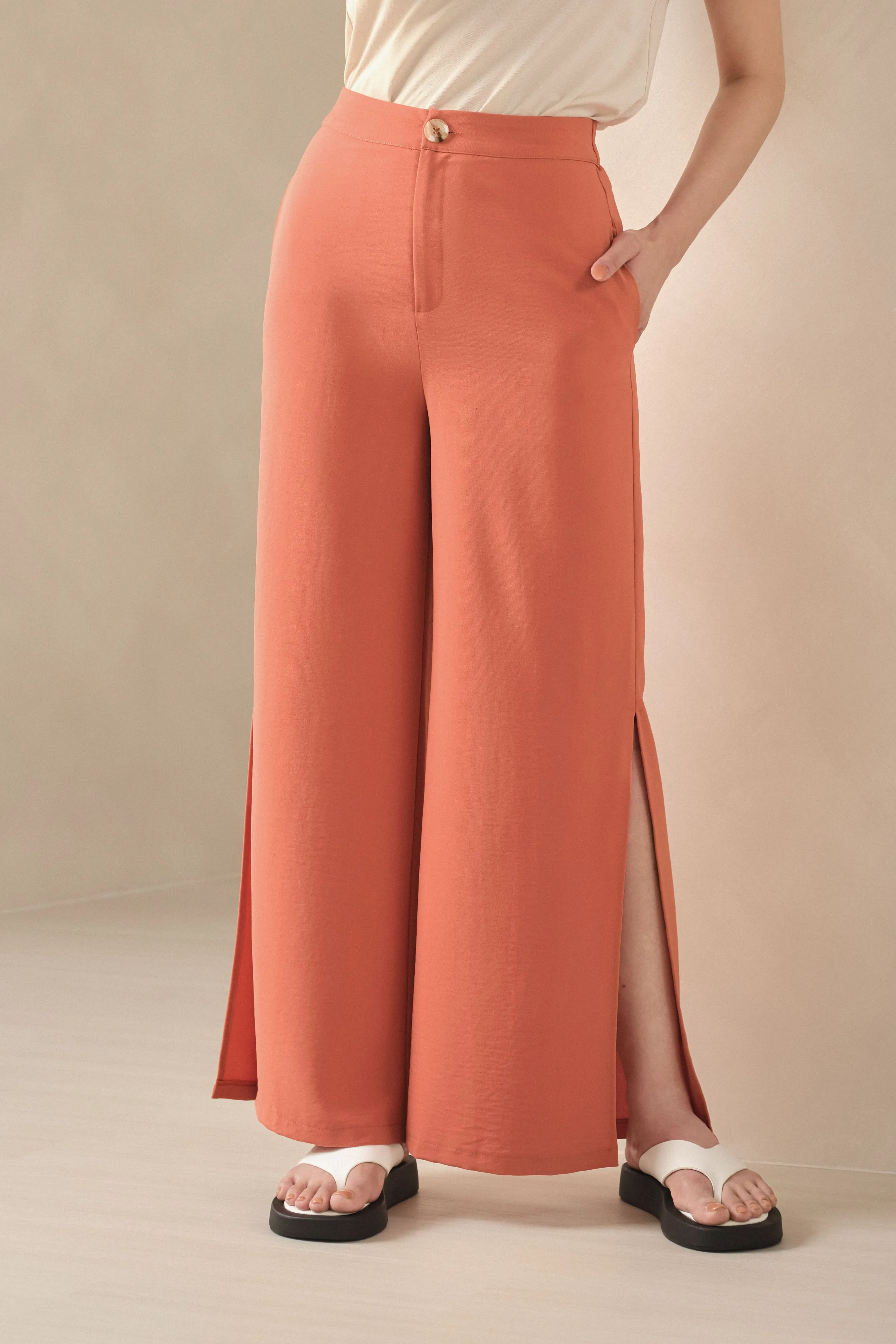 Colette High Waisted Pants in Orange