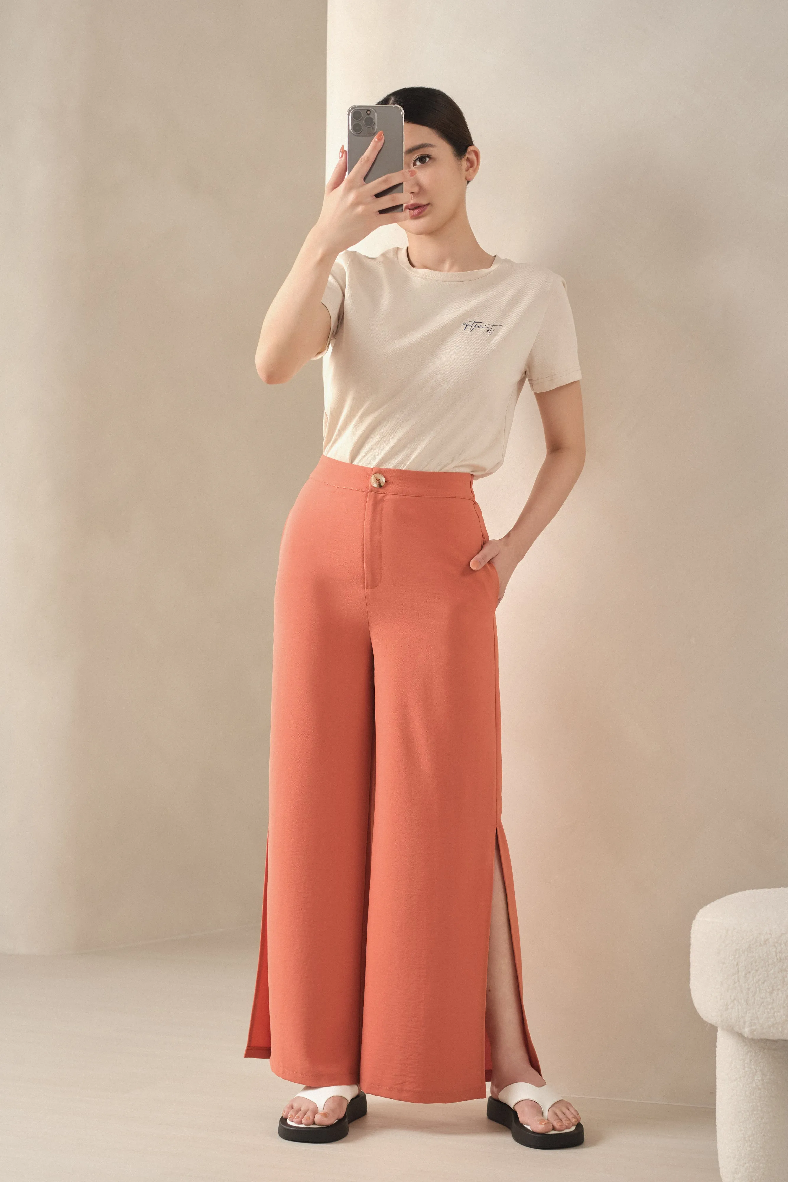 Colette High Waisted Pants in Orange