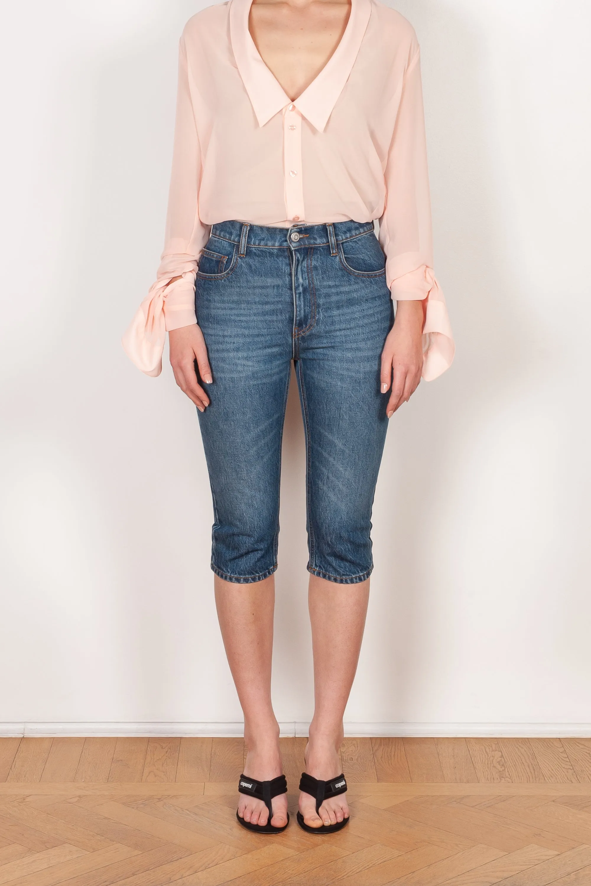 Cropped Denim Pants