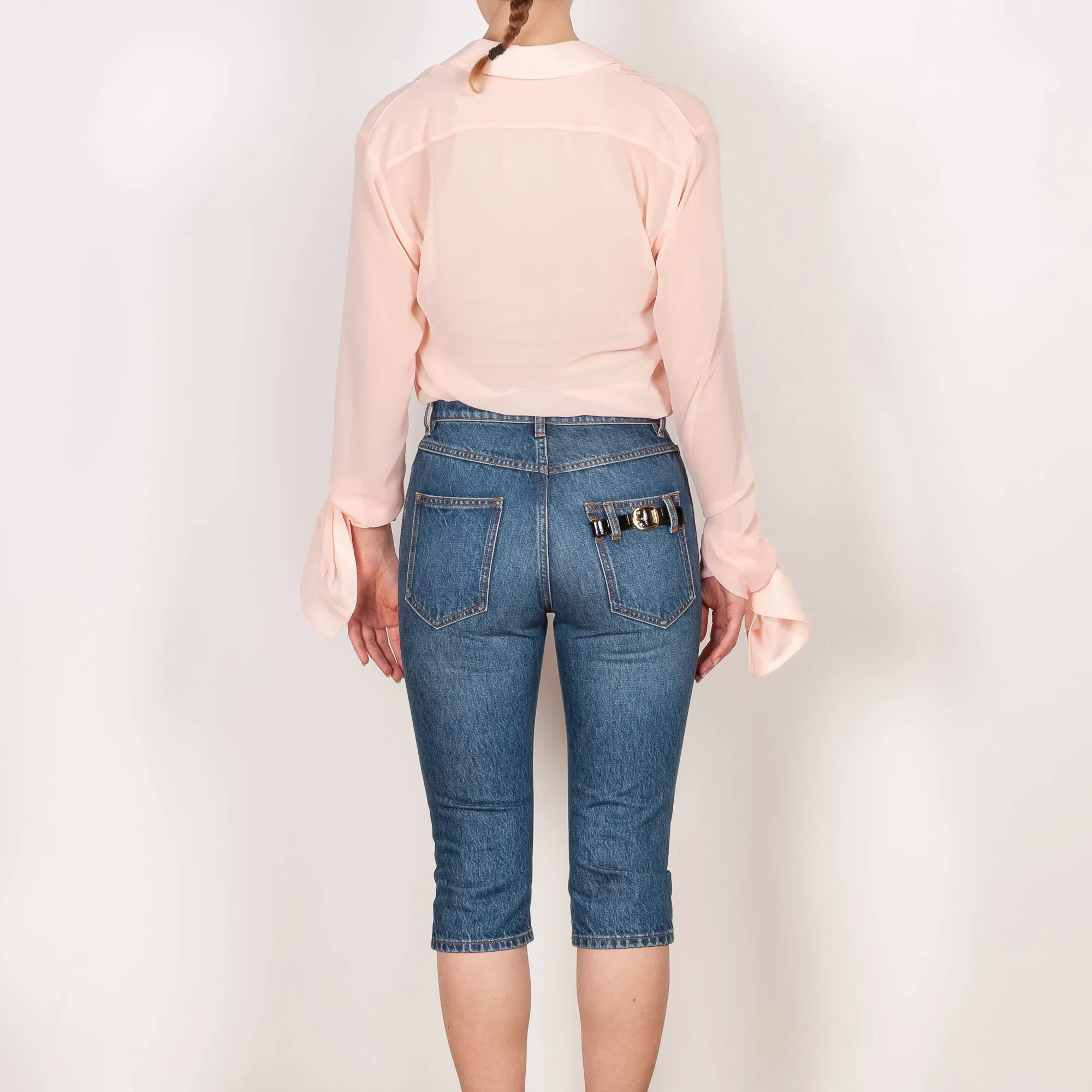 Cropped Denim Pants