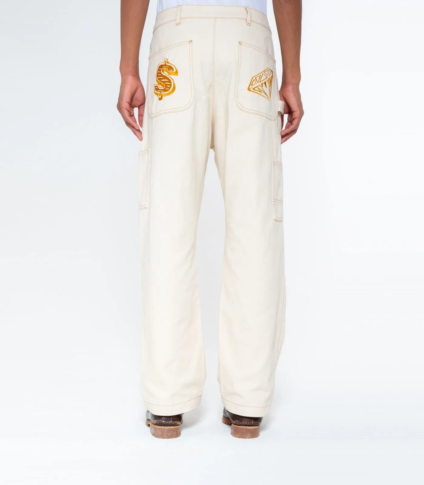 DIAMONDS & DOLLARS PAINTER PANTS - BEIGE