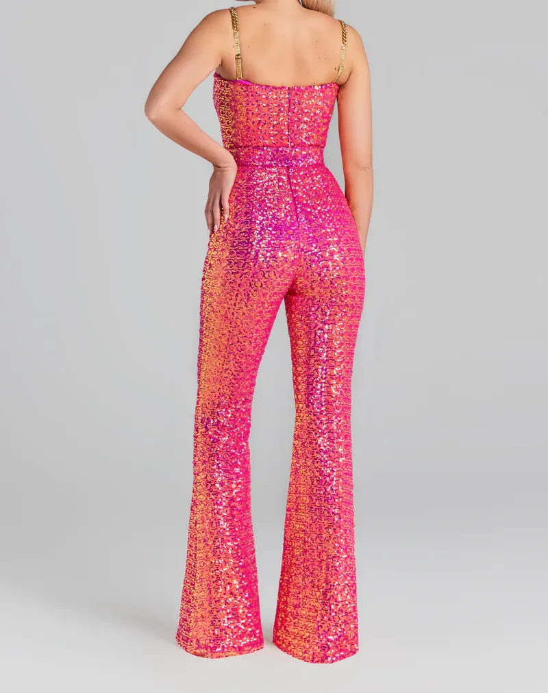 DOMINIKA Metallic Crystals Jumpsuit