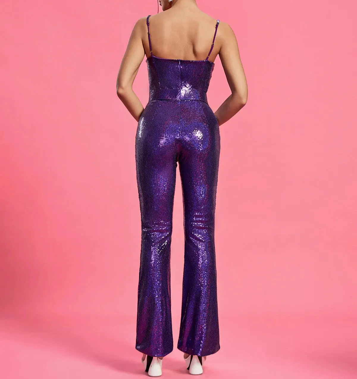 DOMINIKA Metallic Crystals Jumpsuit