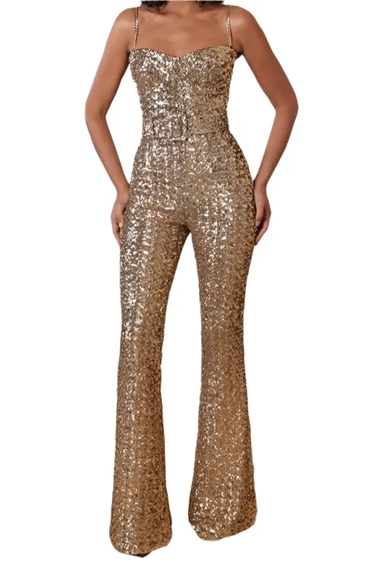 DOMINIKA Metallic Crystals Jumpsuit