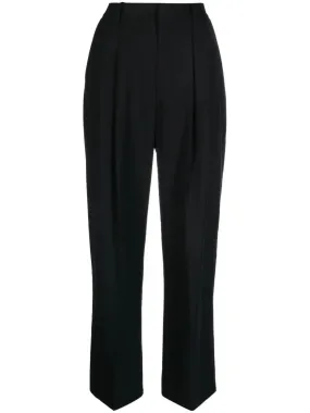 Double-Pleated Cropped Trousers