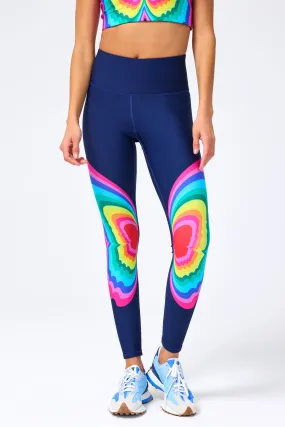 DuoKnit Leggings in Navy Psychedelic Butterfly