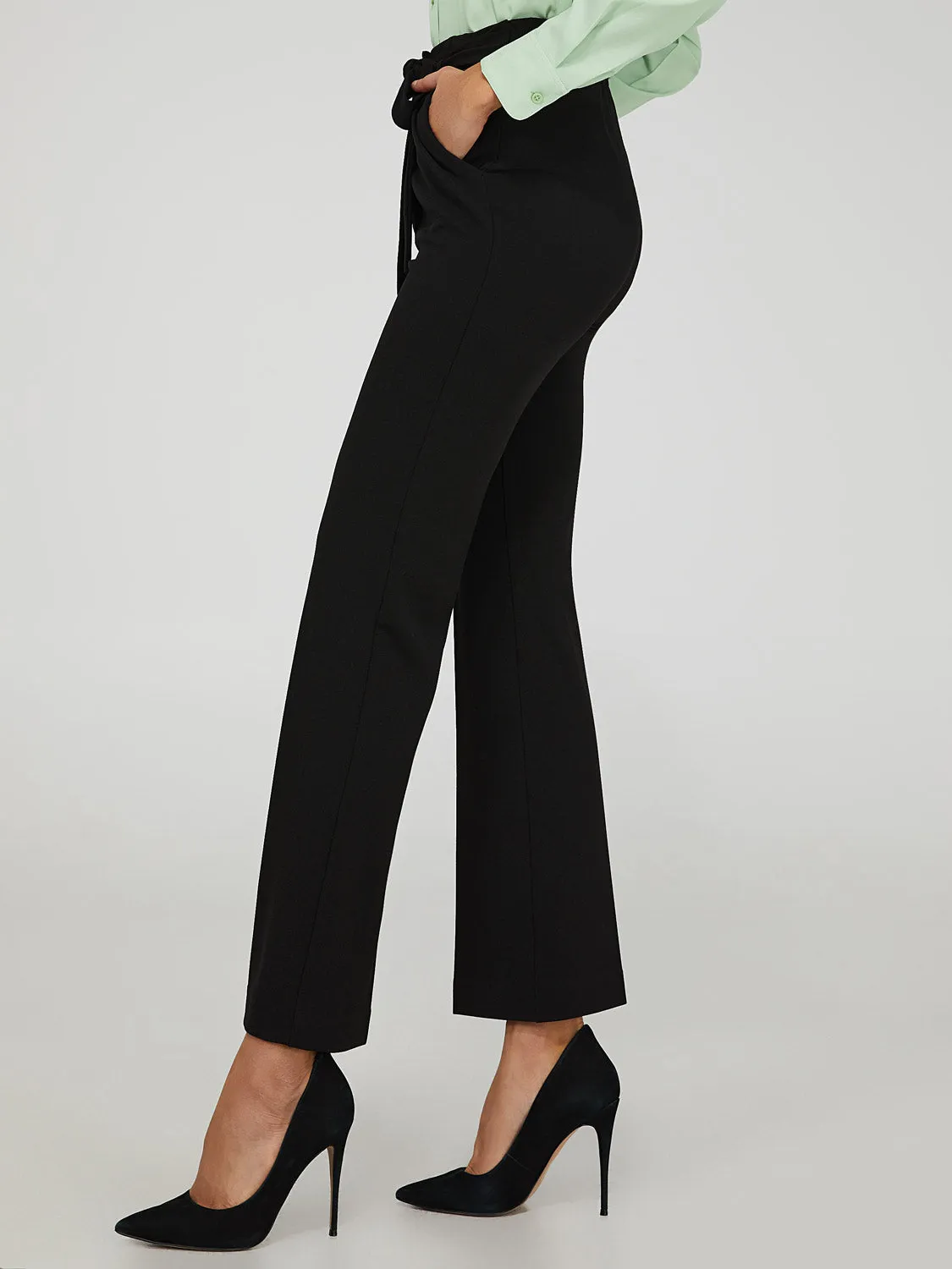 High-Waisted Tie Belt Pants