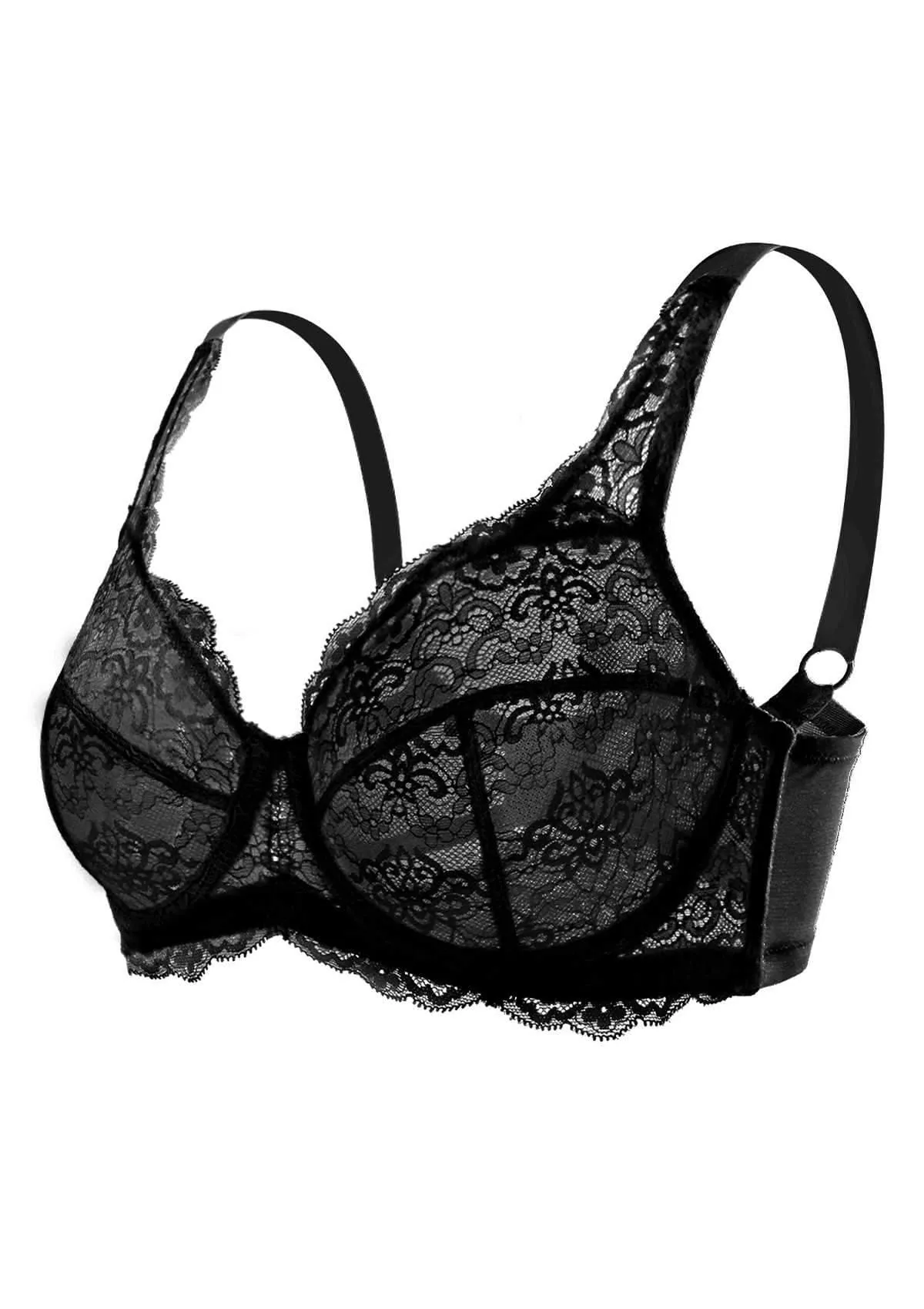 HSIA Black All-Over Floral Lace Bra Bundle