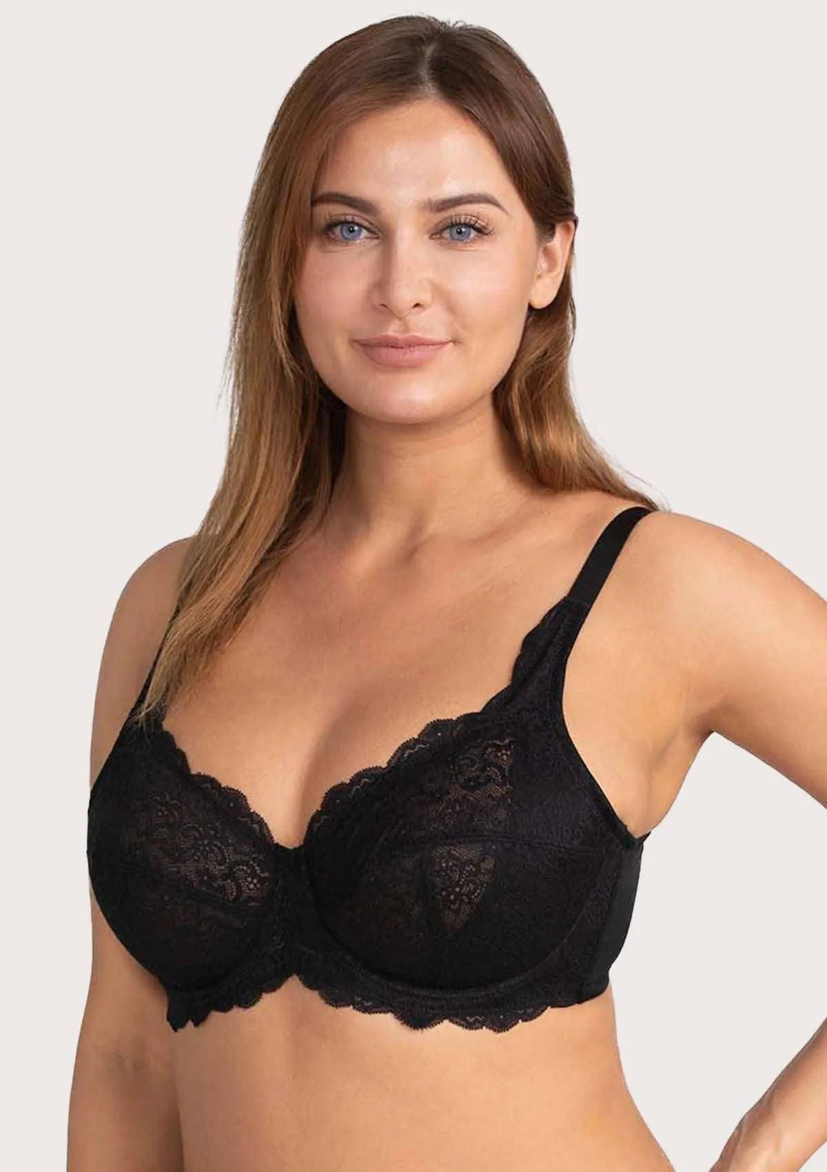 HSIA Black All-Over Floral Lace Bra Bundle