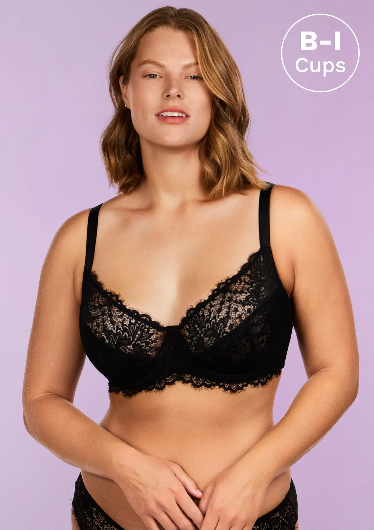 HSIA Black Sunflower Underwire Lace Bra