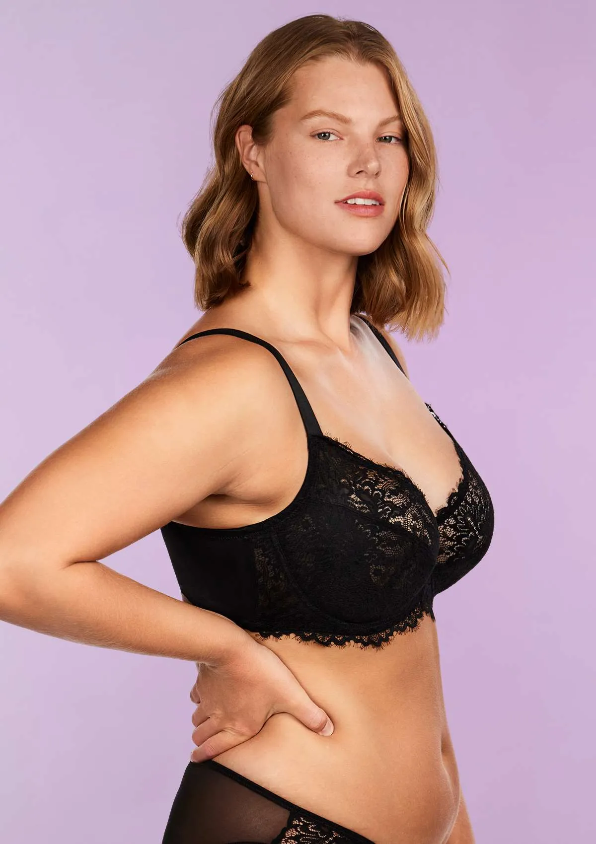 HSIA Black Sunflower Underwire Lace Bra