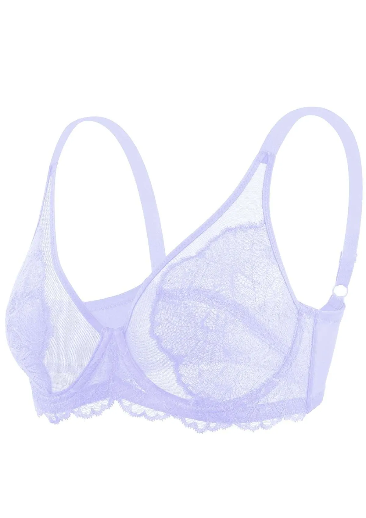 HSIA Blossom Purple Unlined Lace Bra