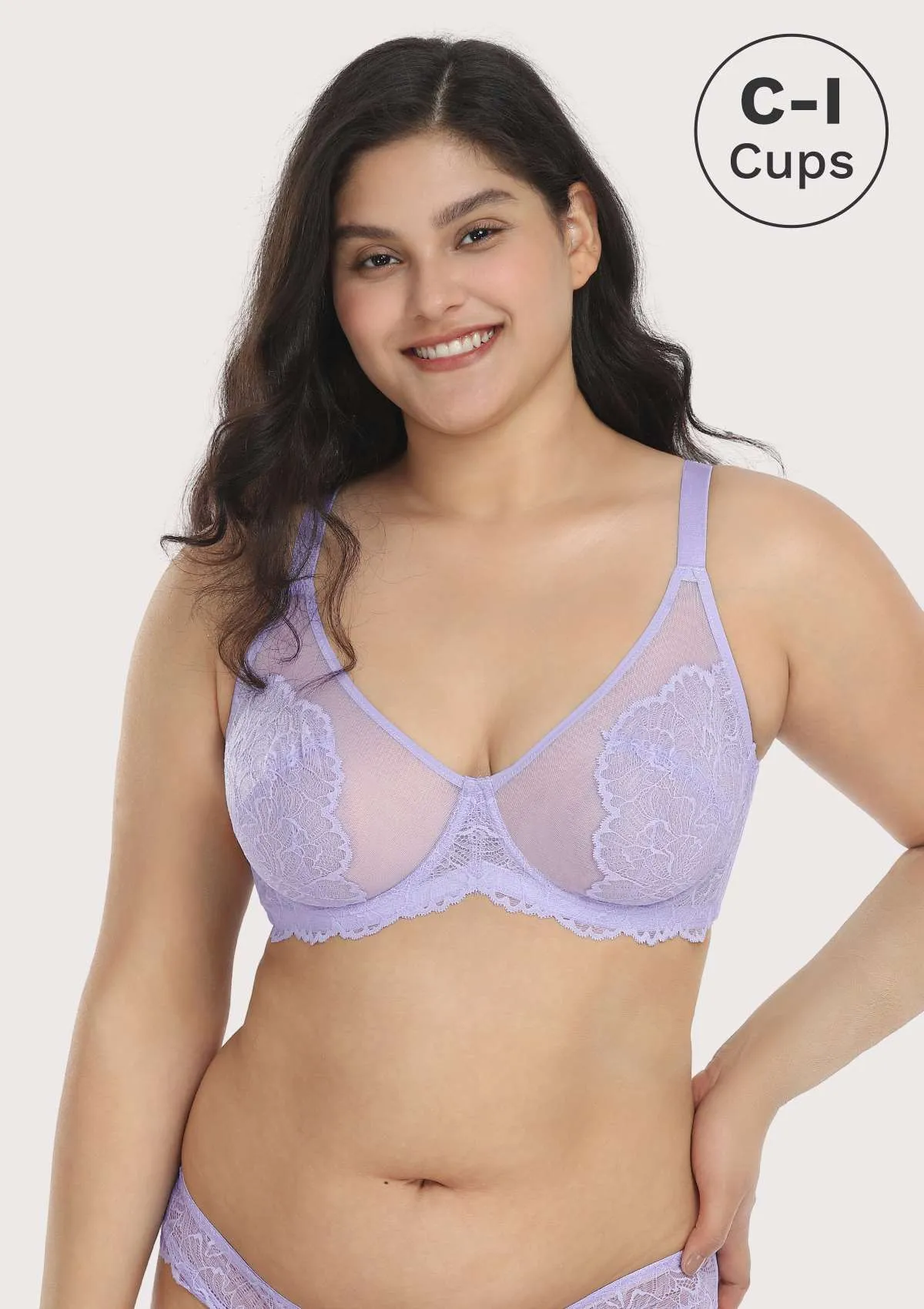 HSIA Blossom Purple Unlined Lace Bra