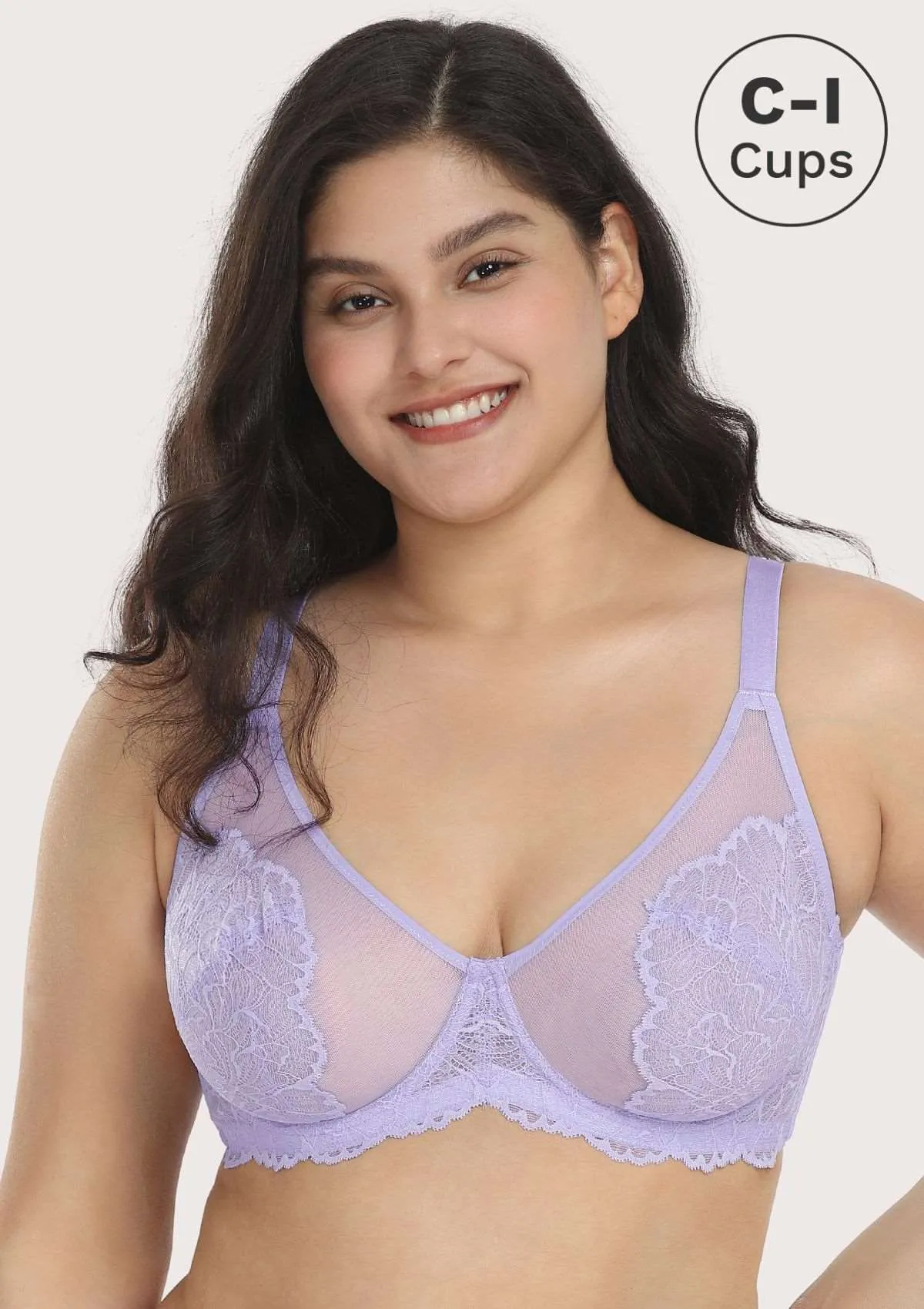 HSIA Blossom Purple Unlined Lace Bra