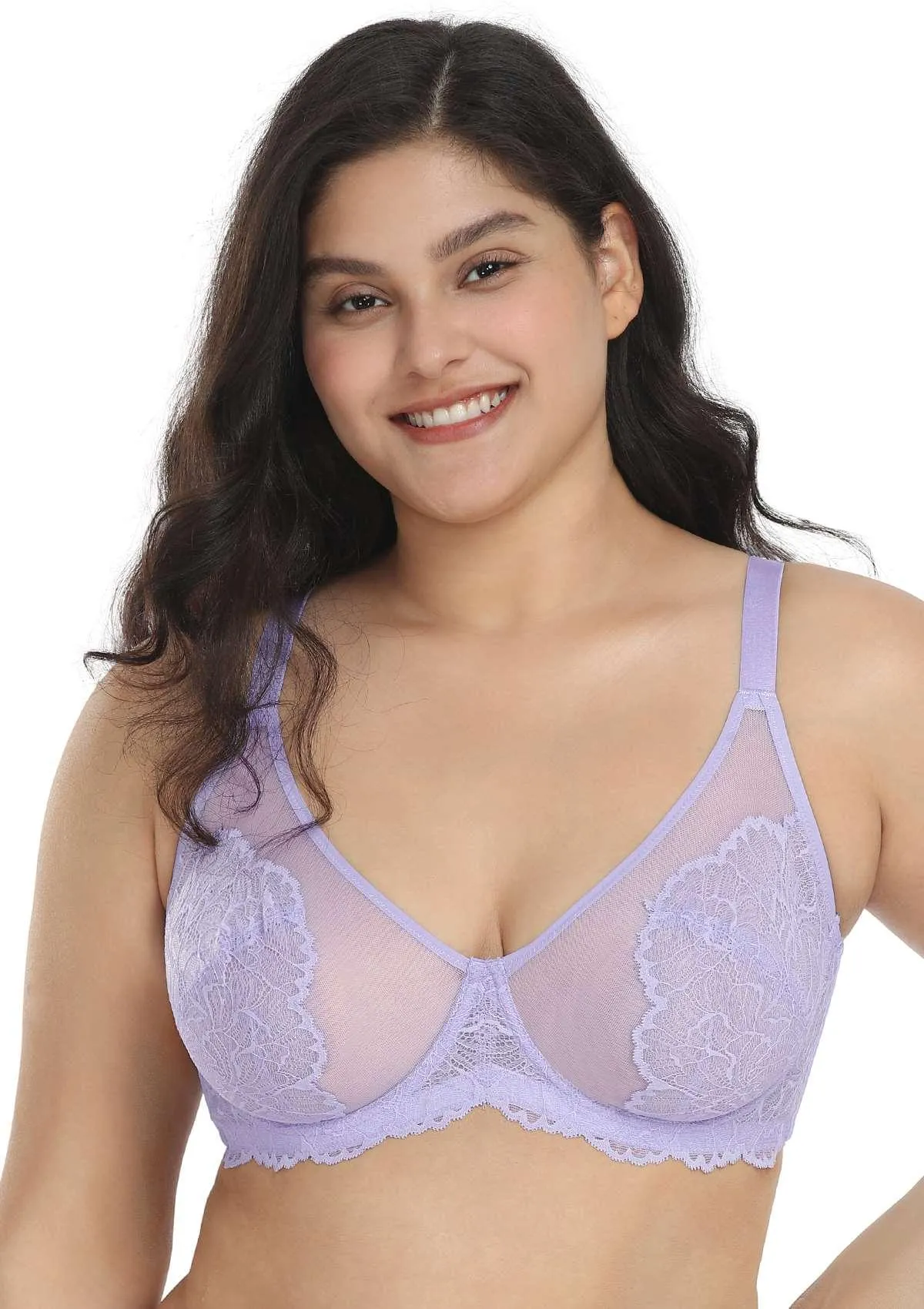 HSIA Blossom Purple Unlined Lace Bra