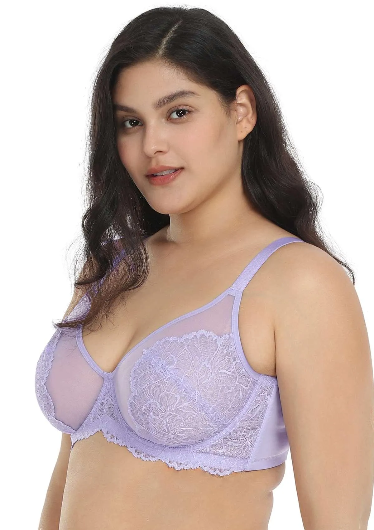 HSIA Blossom Purple Unlined Lace Bra