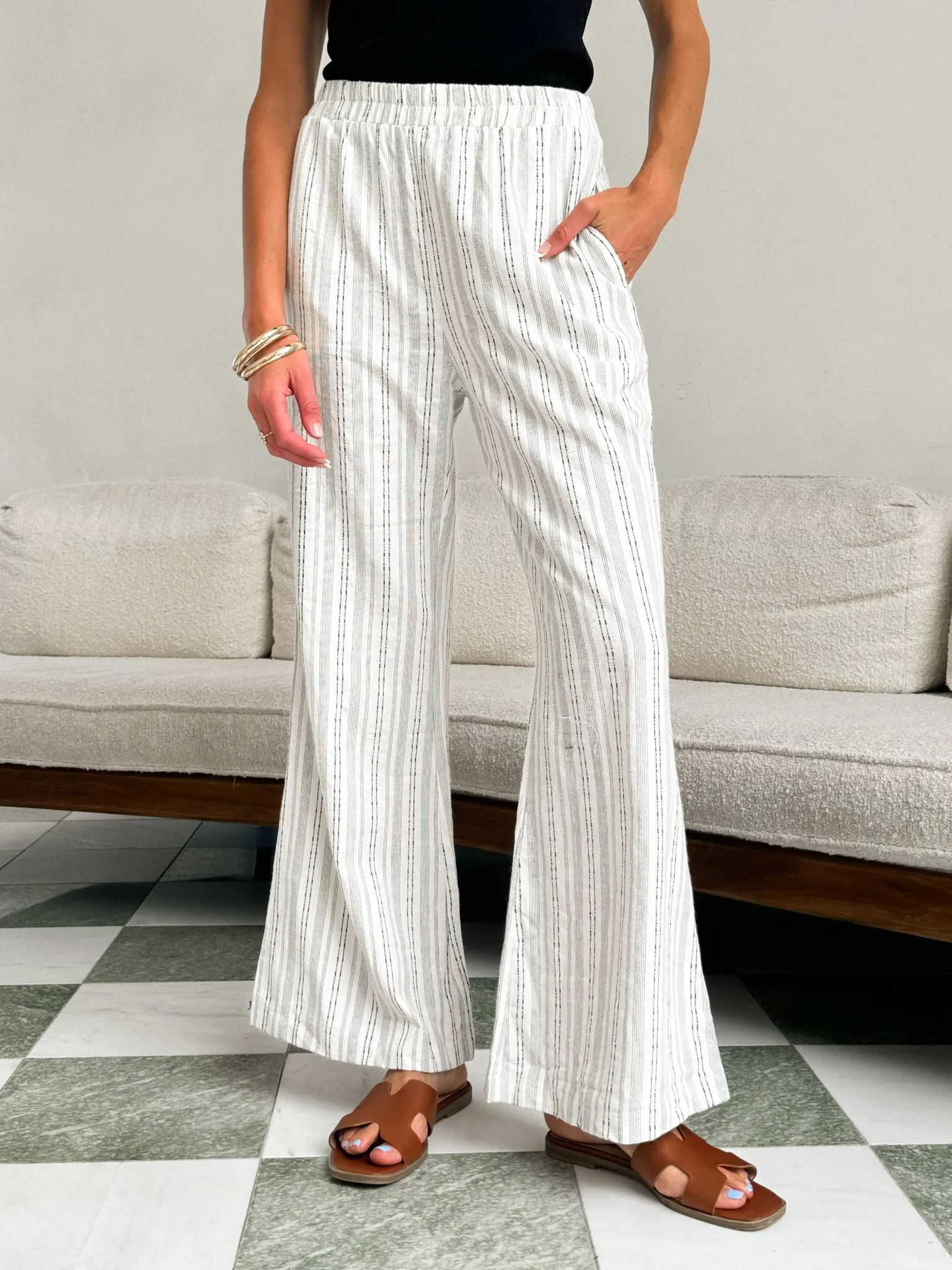 Island Time Striped Flared Pants