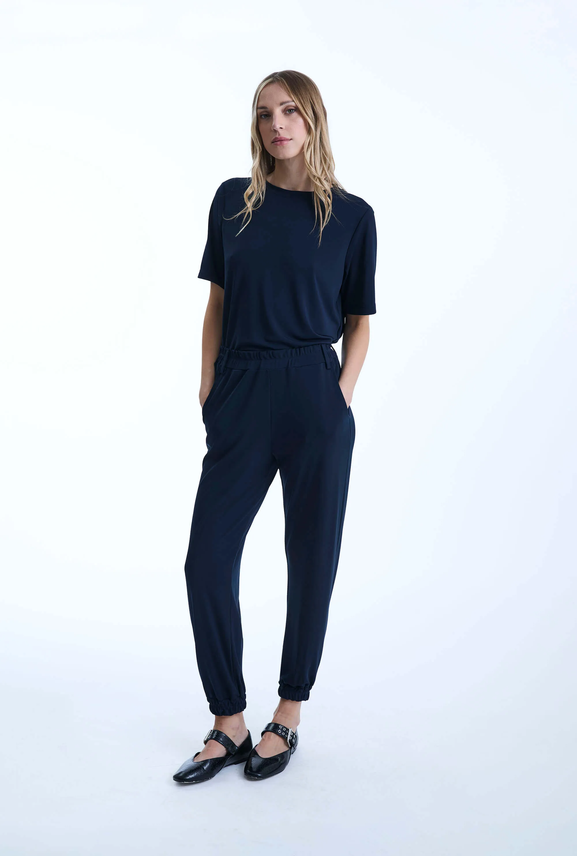 Jersey Navy Trousers