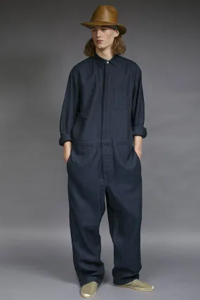 jumpsuit washed indigo linen