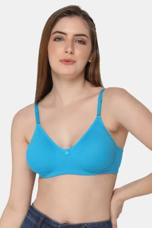 Medium Coverage Non-Wired Non-Padded Intimacy Saree Bra - Blue Atoll - INT29