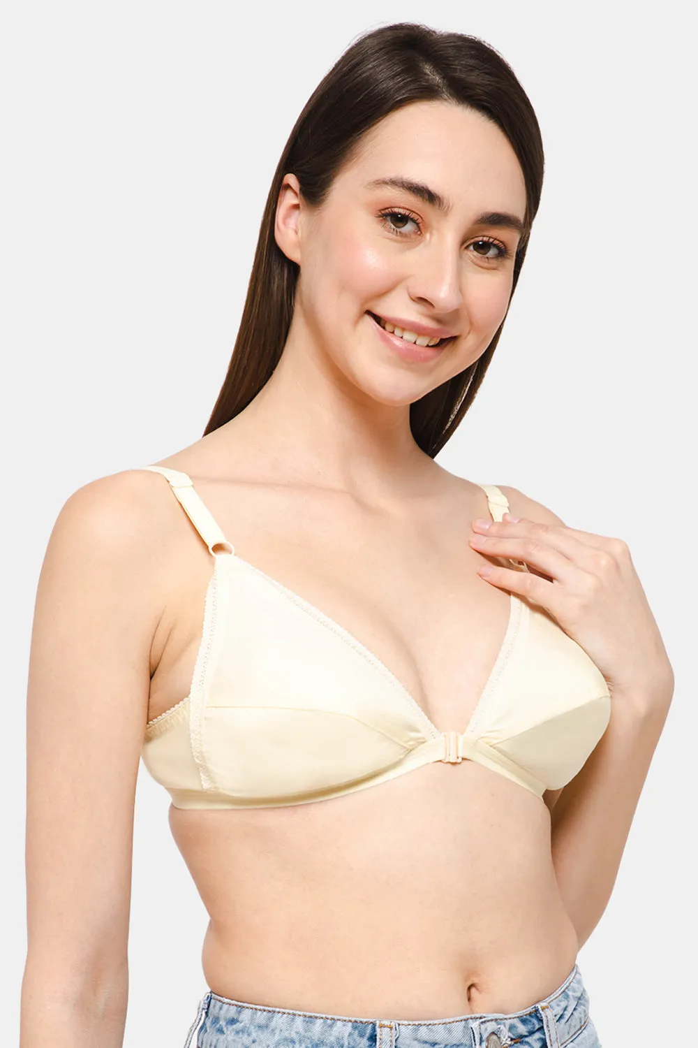 Naidu Hall Non-Padded Non-Wired Front Open Saree Bra - EFRT